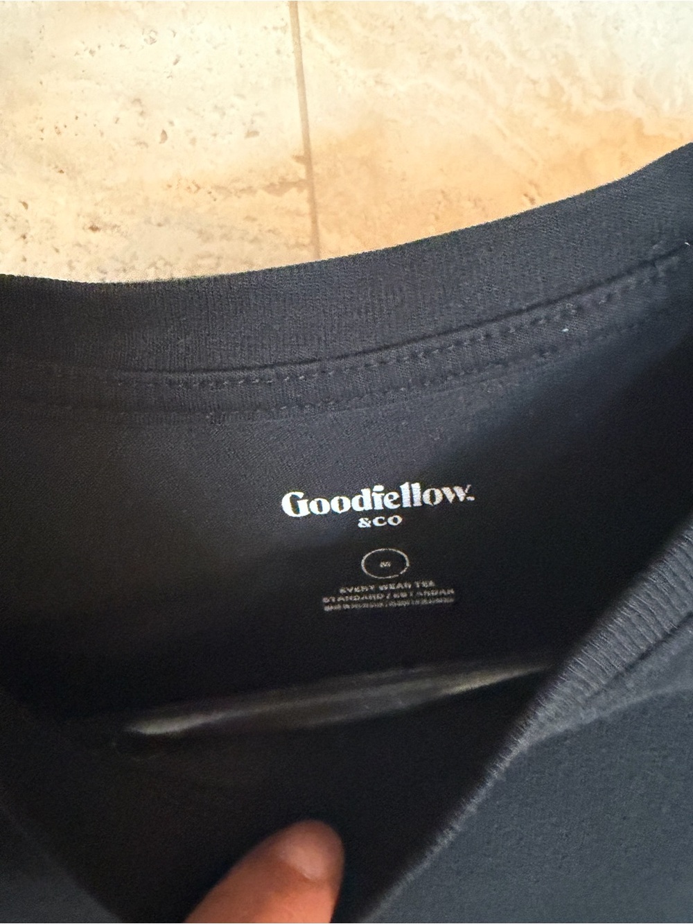 Goodfellow & Co Black Short-Sleeve Crewneck Shirt